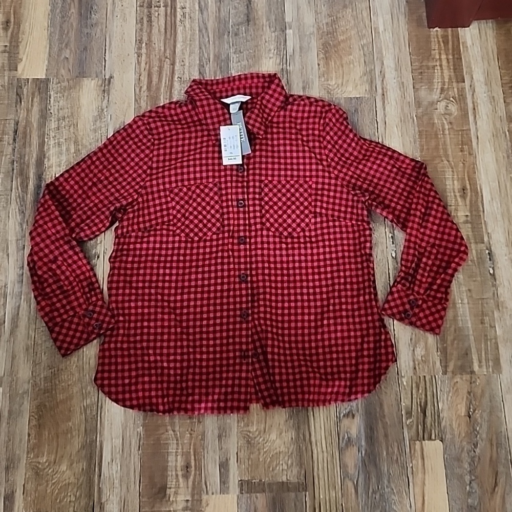 NWT Christopher & Banks Flannel Sz Petite Large